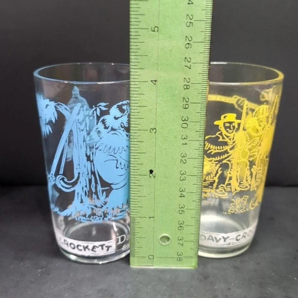 Davy Crockett Jelly Jar Juice Glasses, Set of 2 West Frontier & Capitol Building